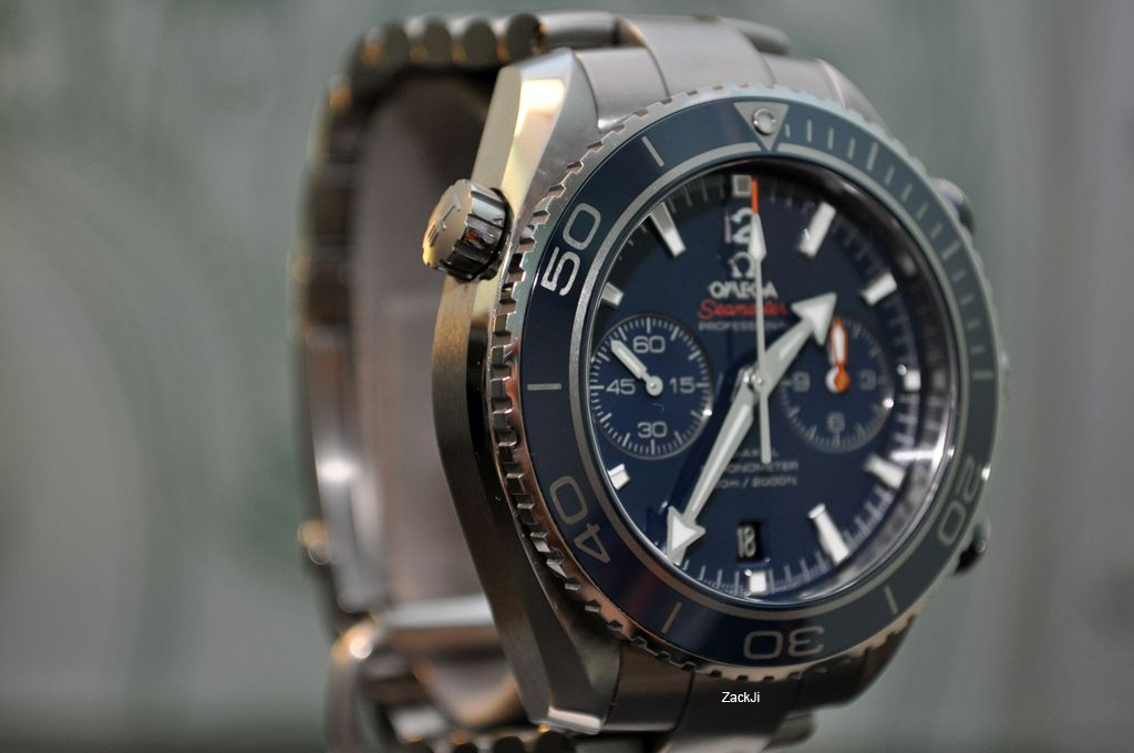 FSOT Omega Ocean Chronograph 9300 Liquidmetal titanium blue on bracelet ReDuCeD